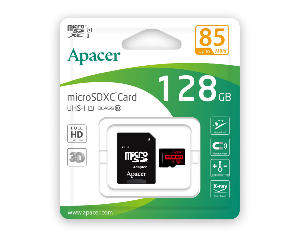 Флаш карта Apacer 128GB microSDXC Class 10 UHS-I (1 adapter) 3
