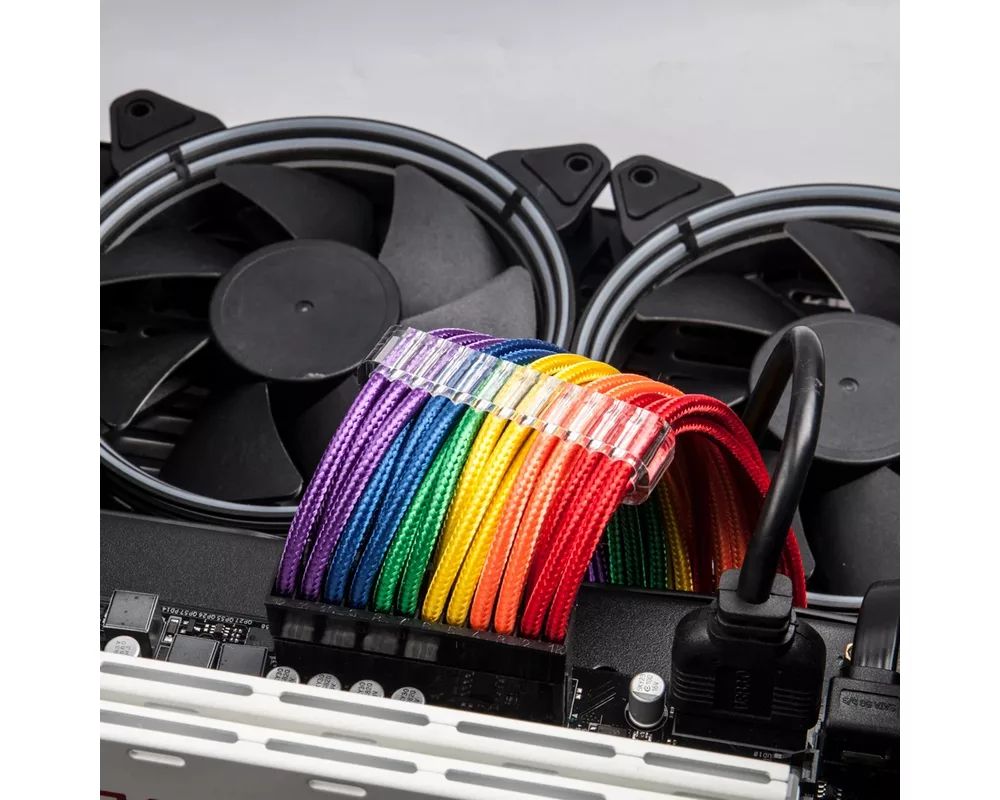 Кабел 1stPlayer комплект удължителни кабели Custom Modding Cable Kit Rainbow - ATX24P 5