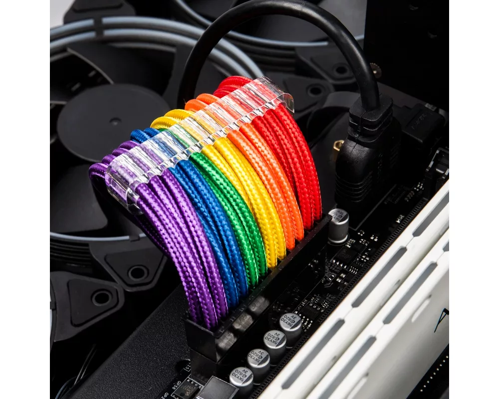 Кабел 1stPlayer комплект удължителни кабели Custom Modding Cable Kit Rainbow - ATX24P 6