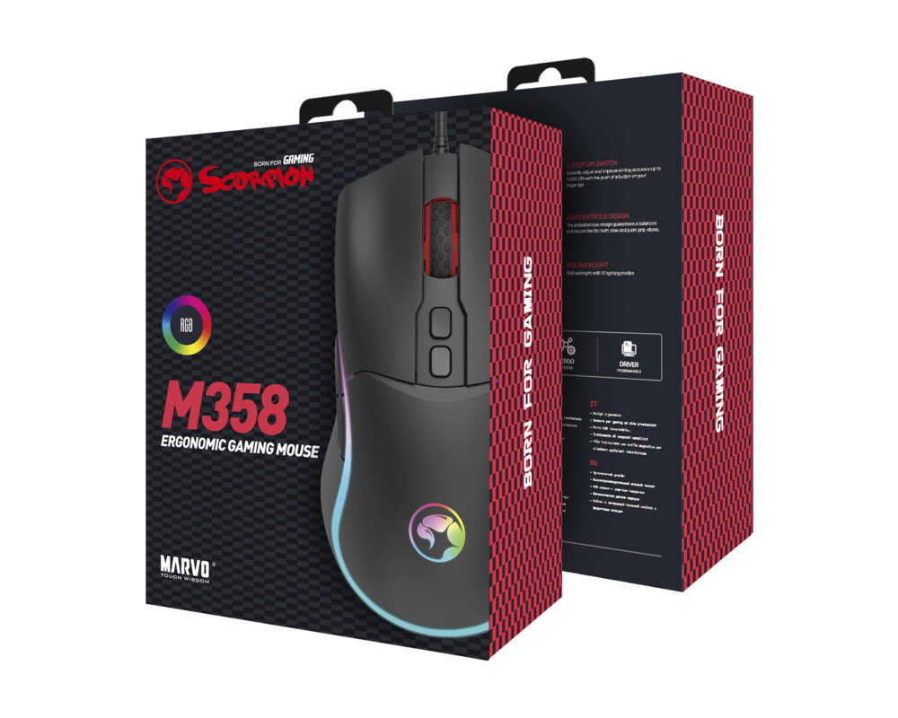 Мишка Marvo M358 RGB - 7200dpi 7