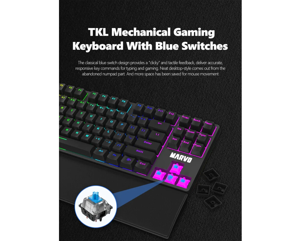 Клавиатура Marvo механична KG947 - Blue switches 14