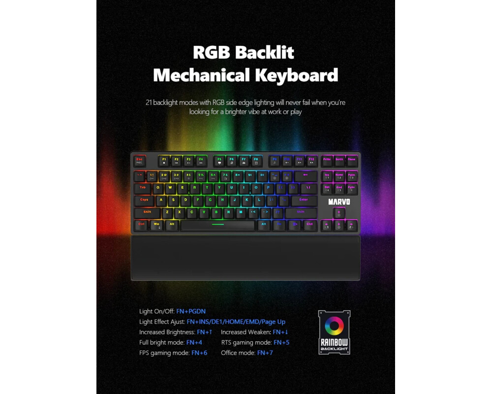 Клавиатура Marvo механична KG947 - Blue switches 15