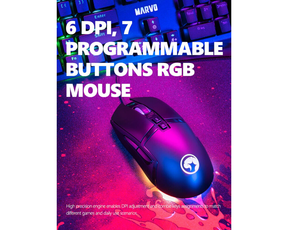 Клавиатура Marvo Геймърски комплект Gaming COMBO CM372 3-in-1 - Mechanical Keyboard 9