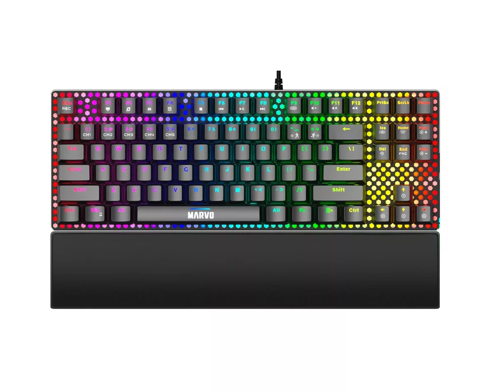 Клавиатура Marvo Геймърски комплект Gaming COMBO CM373 Red Switches 2-in-1 - Mechanical Keyboard TKL 3