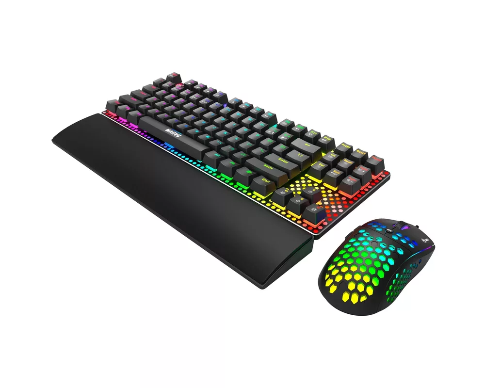 Клавиатура Marvo Геймърски комплект Gaming COMBO CM373 Blue Switches 2-in-1 - Mechanical Keyboard TKL 2