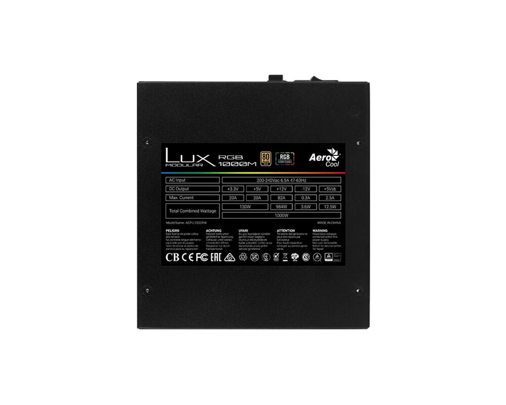 Захранване AeroCool 1000W - 80+ Gold 12