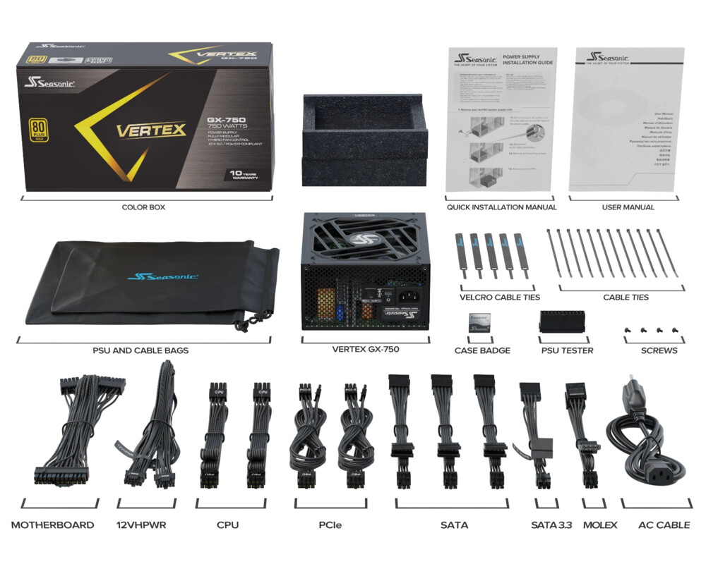 Захранване Seasonic ATX 3.0 750W Gold - VERTEX GX-7... 7