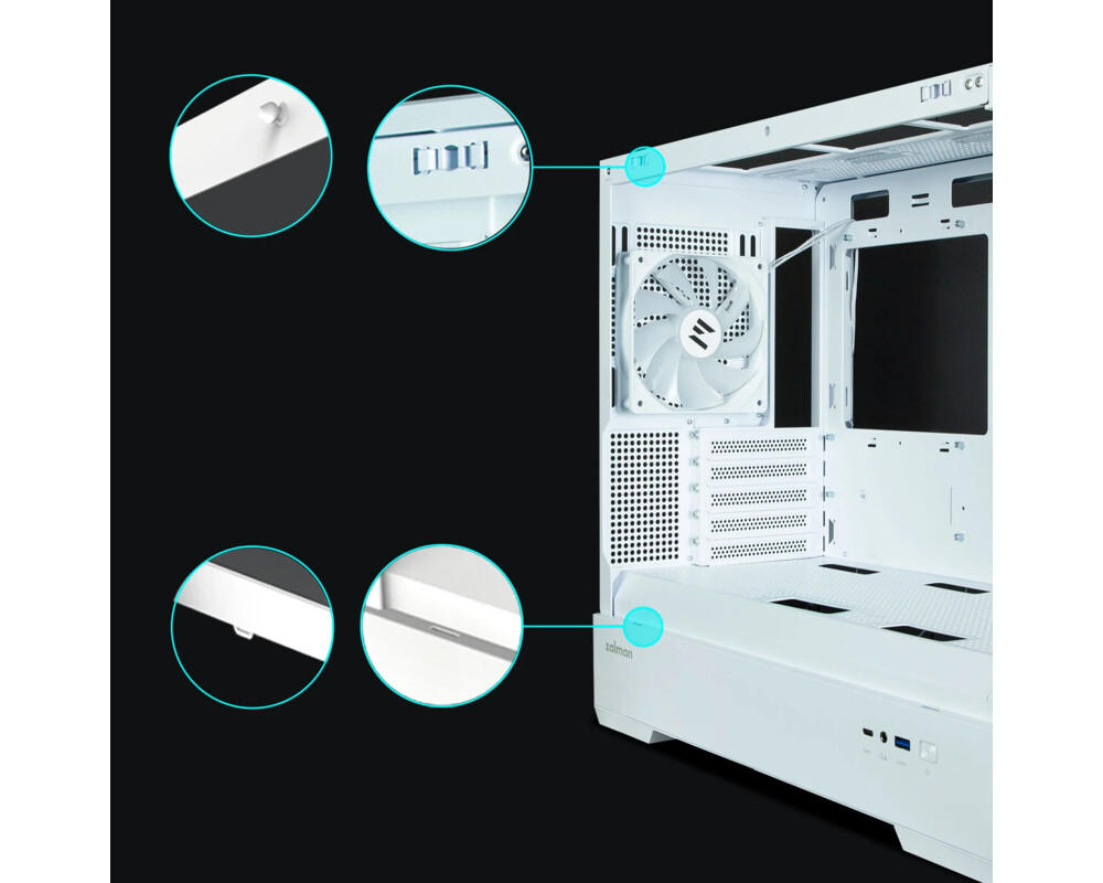 Кутия Zalman mATX - P30 White - aRGB 34