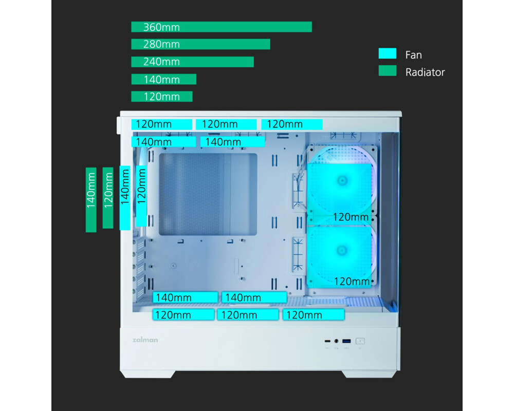 Кутия Zalman mATX - P30 White - aRGB 29