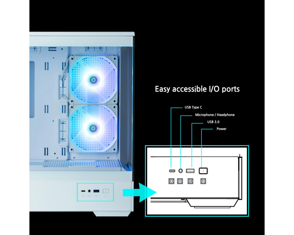 Кутия Zalman mATX - P30 White - aRGB 31