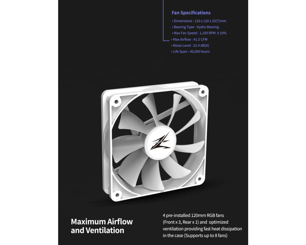 Кутия Zalman ATX - I3 NEO White - RGB 14