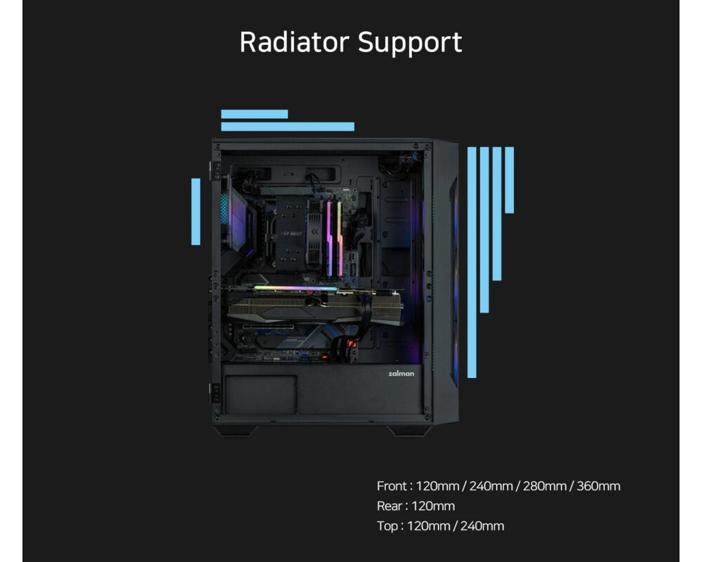 Кутия Zalman ATX - I3 NEO TG Black - aRGB 16