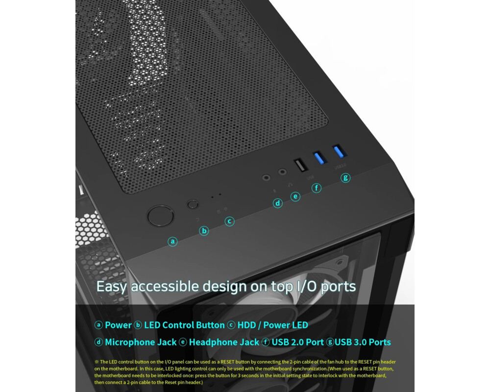 Кутия Zalman ATX - I3 NEO TG Black - aRGB 11