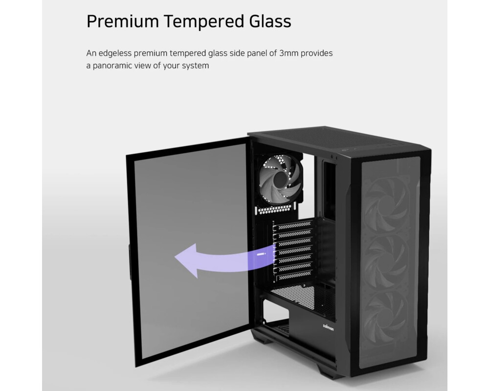Кутия Zalman ATX - I3 NEO TG Black - aRGB 9