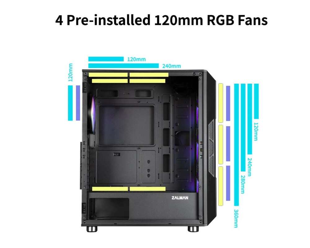 Кутия Zalman ATX - I3 NEO Black - RGB 17