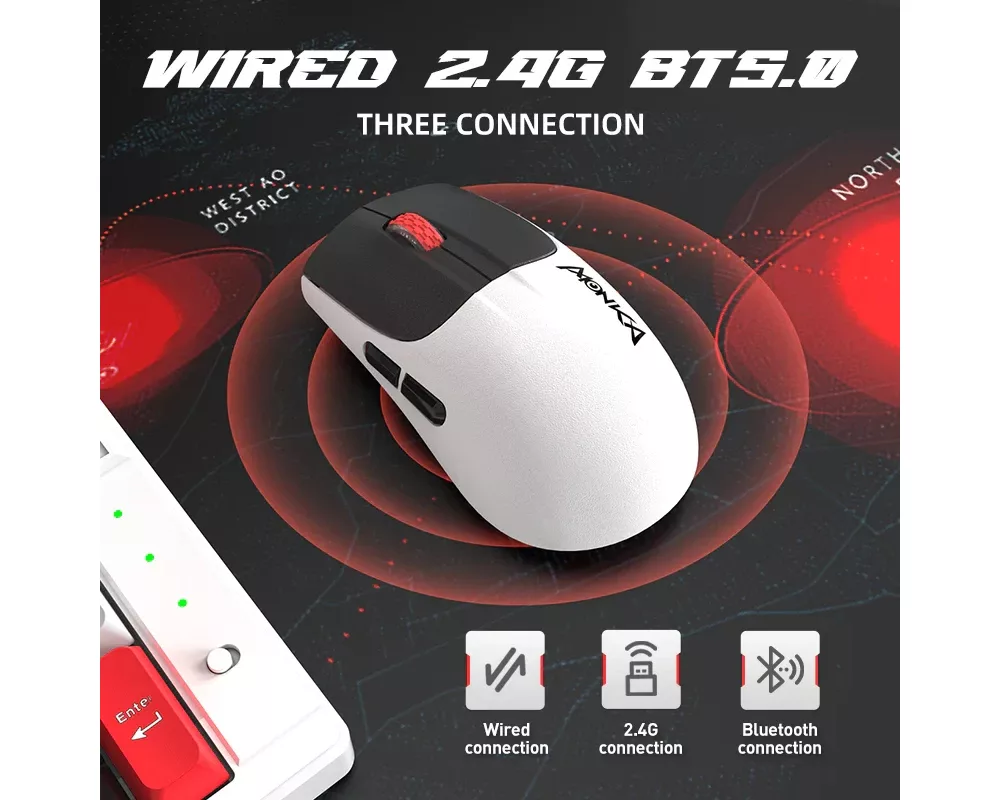 Мишка Marvo безжична Wireless Gaming Mouse Monka Vero G966W - 10000dpi 8