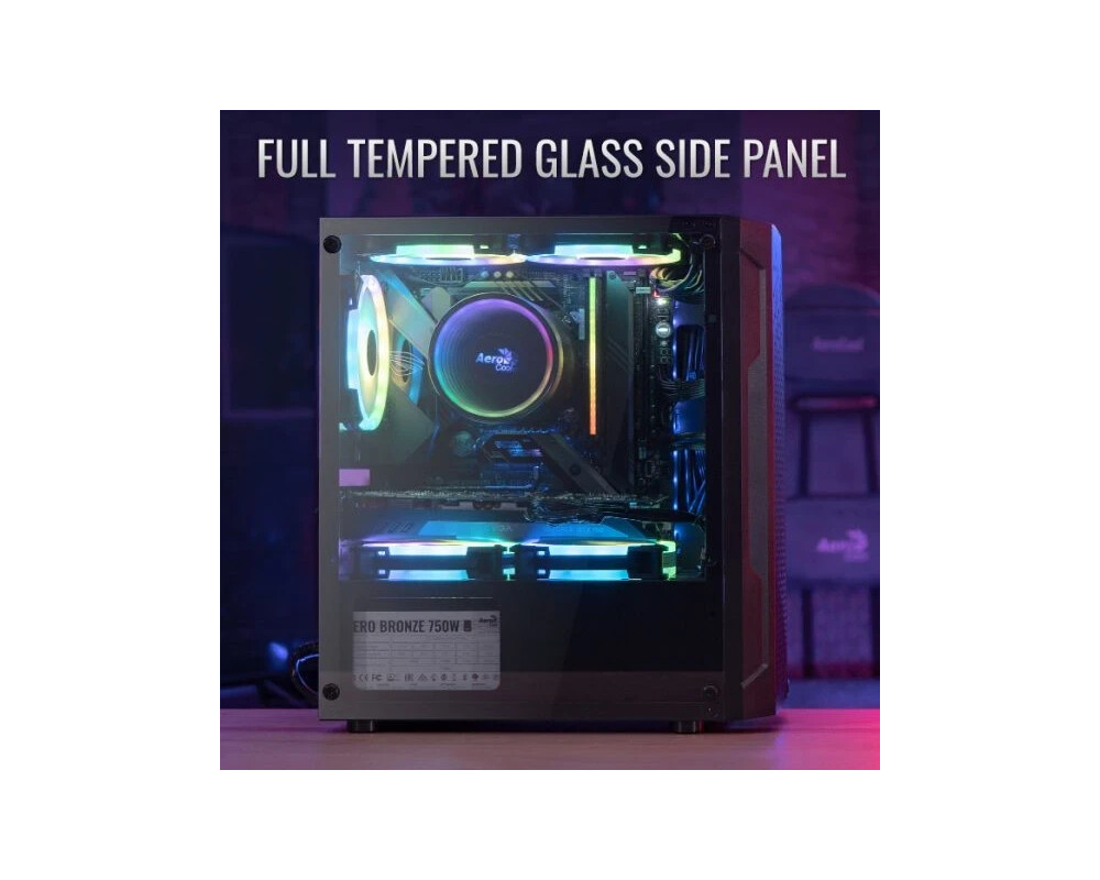 Кутия AeroCool mATX - Trinity Mini-G-BK-v3 - 3 fans included 4