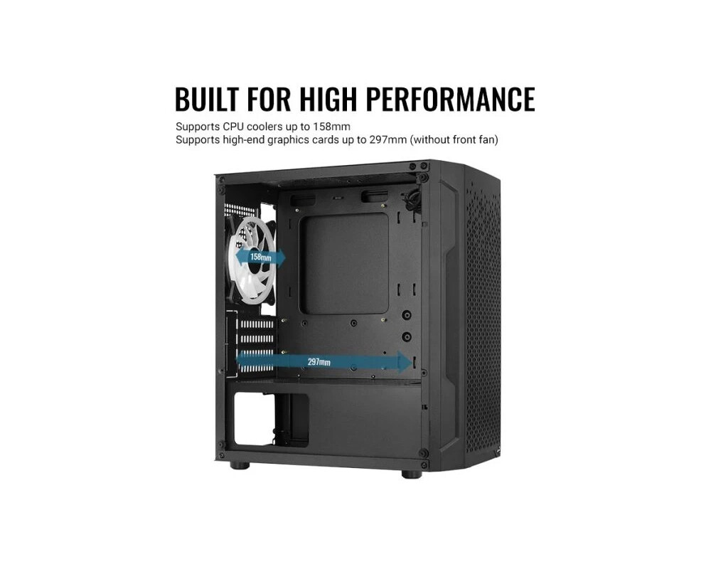 Кутия AeroCool mATX - Trinity Mini-G-BK-v3 - 3 fans included 7