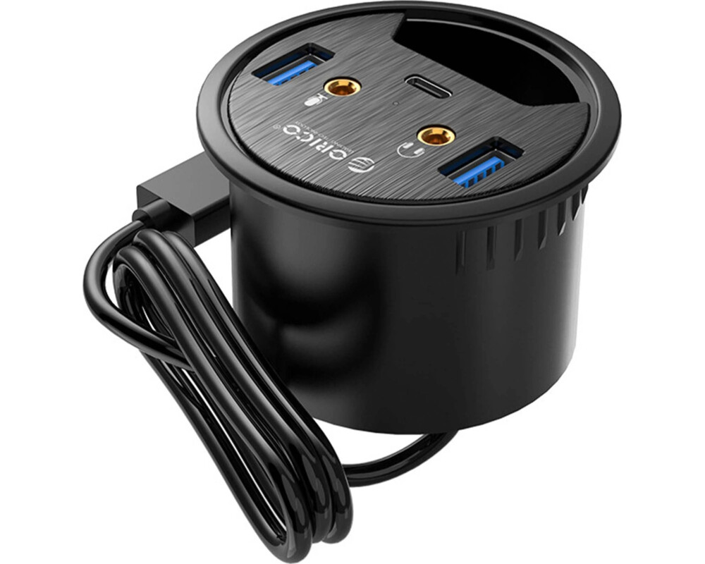 USB хъб Orico мултифункционален за бюро Desktop grommet hole multifunction HUB 4