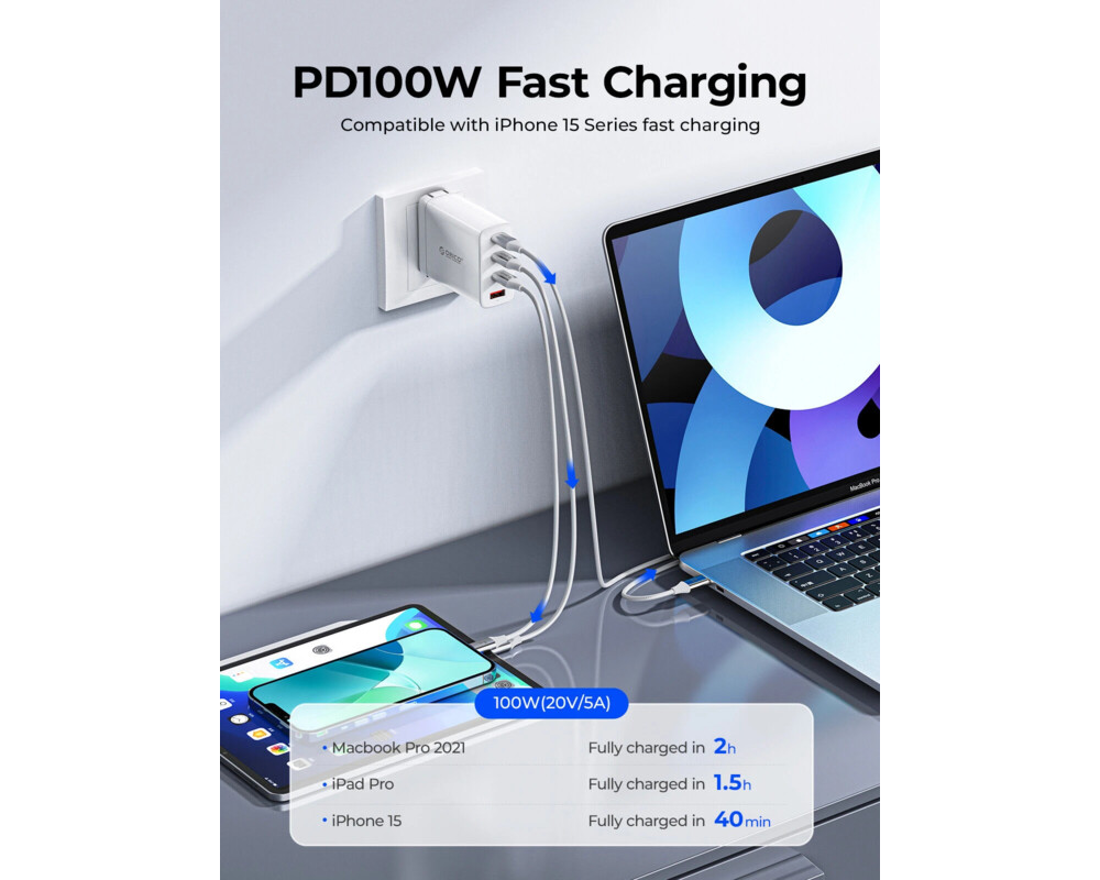Кабел Orico кабел Cable USB C-to-C PD 100W Cha... 5