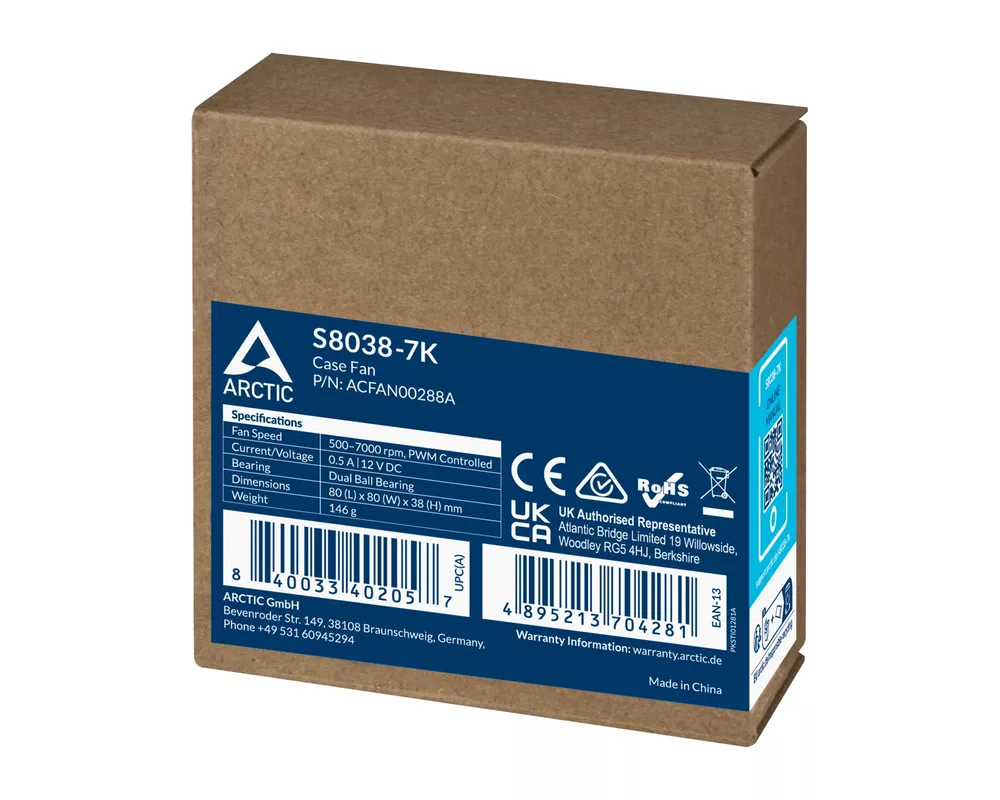 Вентилатор Arctic сървърен Server 80x80x38 Dual Bal... 6