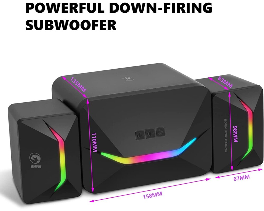 Тонколони Marvo Gaming Speakers 2.1 11W RGB - MARV... 6