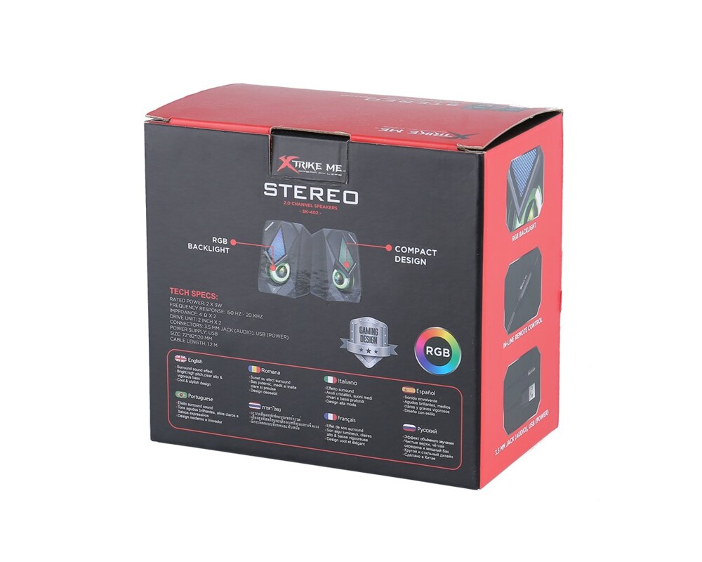 Тонколони Xtrike ME Gaming Speakers 2.0 6W RGB Backlight 5