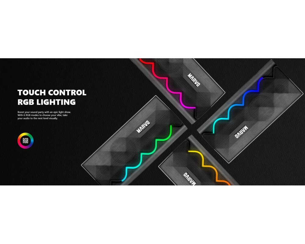 Тонколони Marvo Gaming Speakers 2.0 6W Bluetooth R... 5