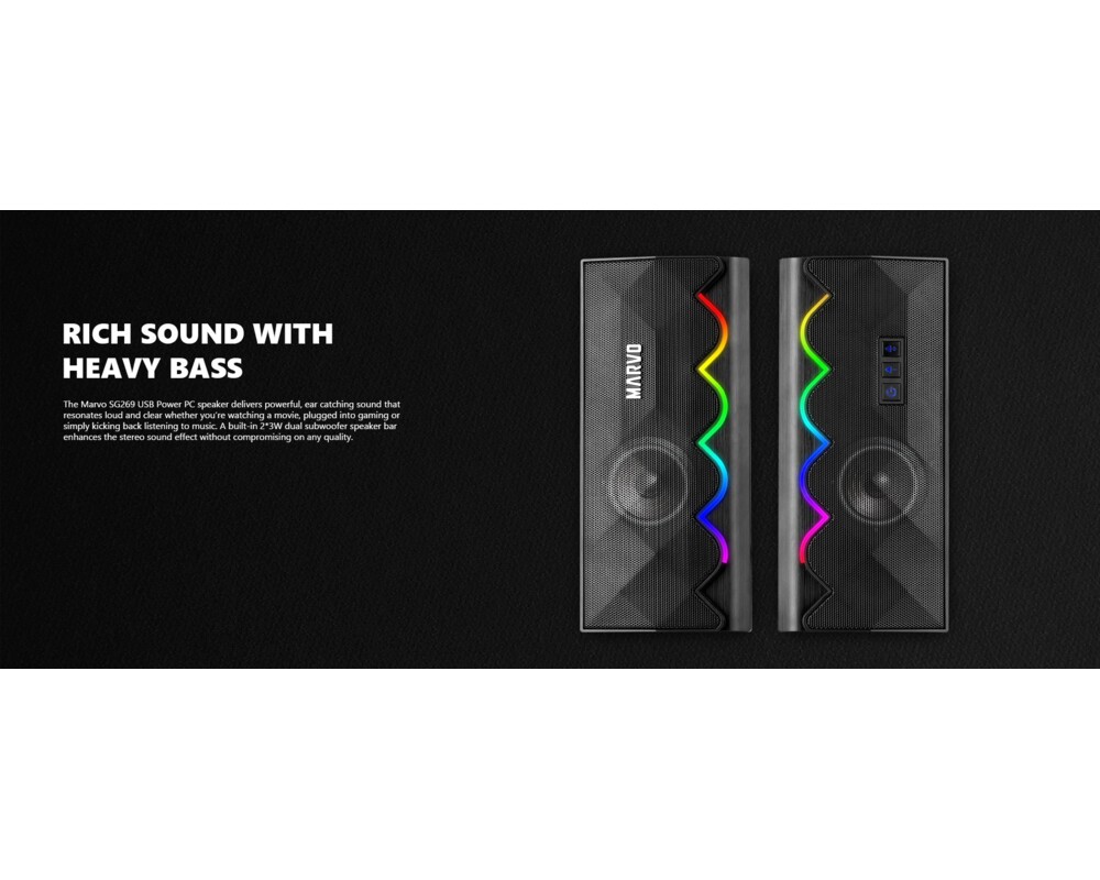 Тонколони Marvo Gaming Speakers 2.0 6W Bluetooth R... 4