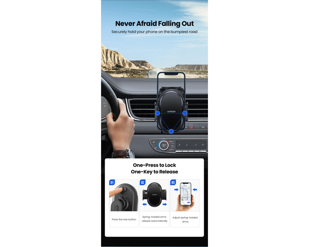 Стойка Ugreen Car Phone Holder LP405 - 20473 15