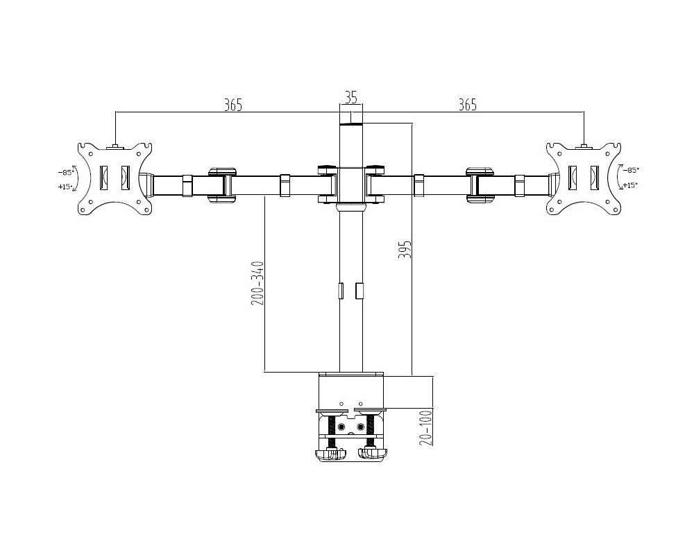 Стойка Makki - B2 Black - 2 Monitors - MA-B2-BK 4