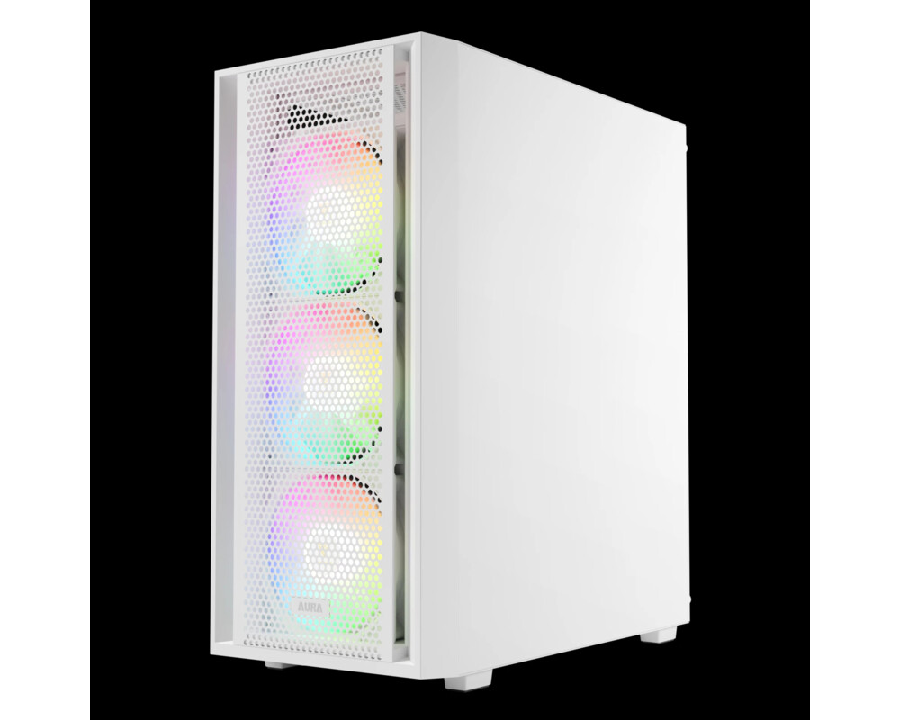 Кутия Gamdias ATX - AURA GC2 Elite White - Mesh 8