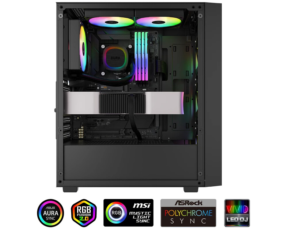 Охладител за процесор Gamdias 120mm - AURA GL120 v2 Black - aR... 15