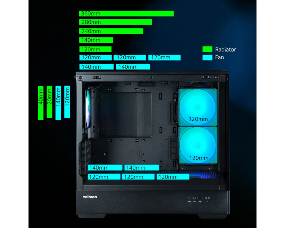 Кутия Zalman mATX - P30 Black - aRGB 19