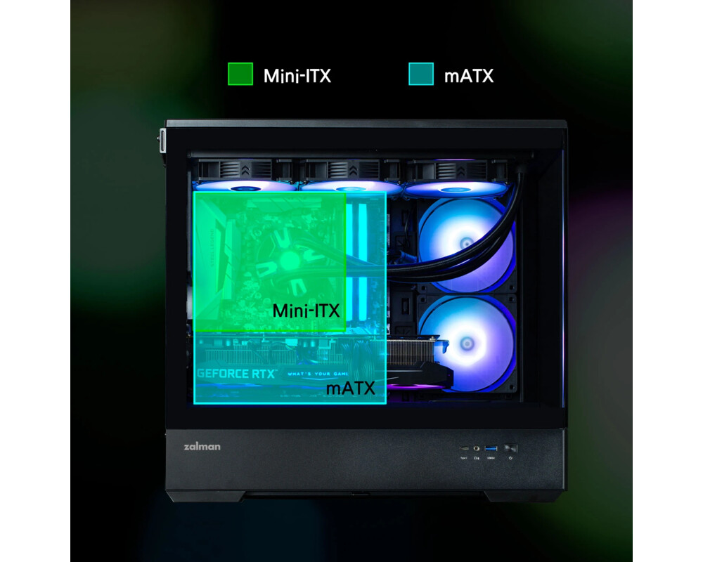 Кутия Zalman mATX - P30 Black - aRGB 28