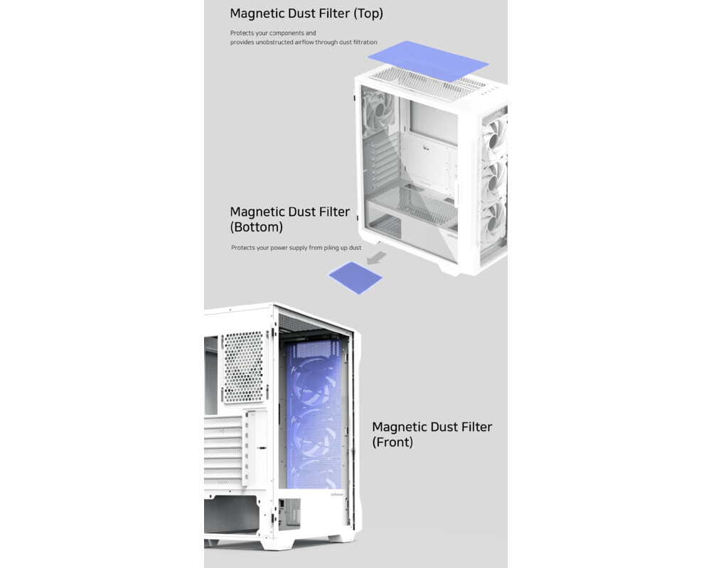 Кутия Zalman ATX - I3 NEO TG White - aRGB 18