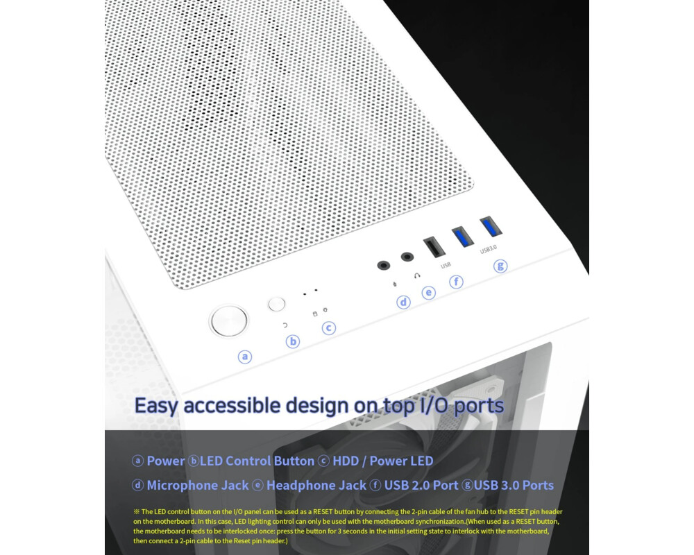 Кутия Zalman ATX - I3 NEO TG White - aRGB 10