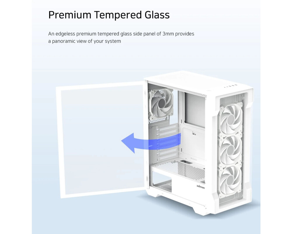 Кутия Zalman ATX - I3 NEO TG White - aRGB 11