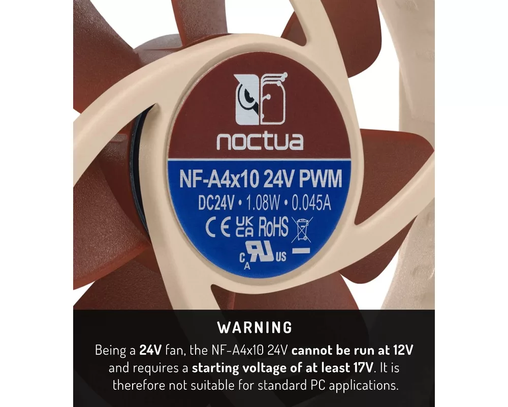 Вентилатор Noctua 40x40x10mm 24V - NF-A4x10-24V-PWM 8