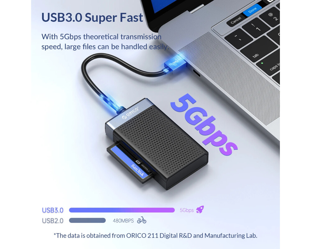 Четец за карти Orico Card Reader USB Type C - CL4T-C3-B... 6