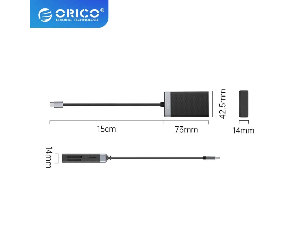 Четец за карти Orico Card Reader USB Type C - CL4T-C3-B... 3