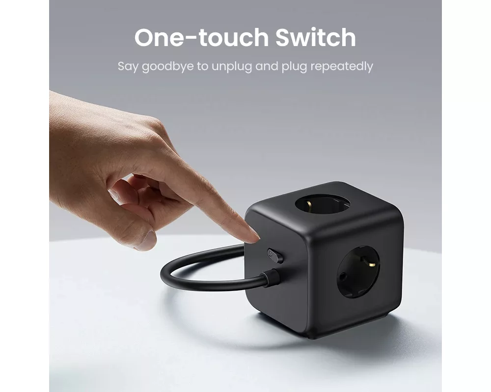 Разклонител Ugreen Power Strip DigiNest Cube 65W - 3 x Schuko 10