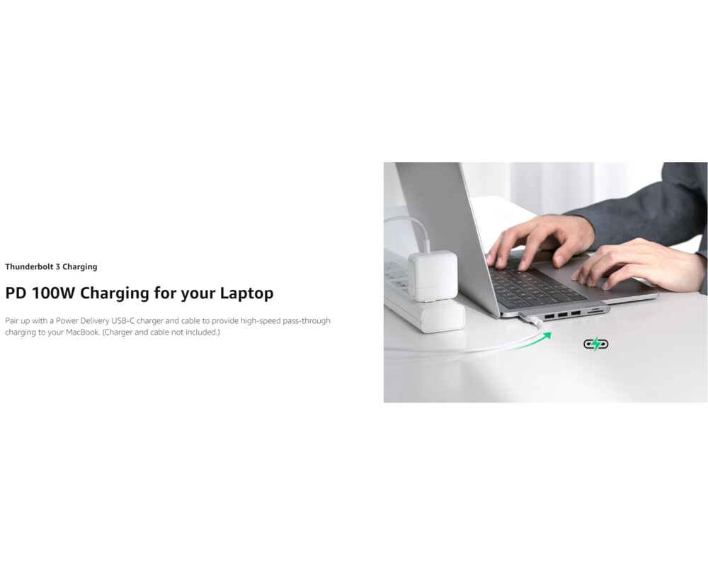 USB хъб Ugreen HUB for Apple Macbook Pro/Air USB3.1 Type-C x 2 - USB3.0 x 2 10