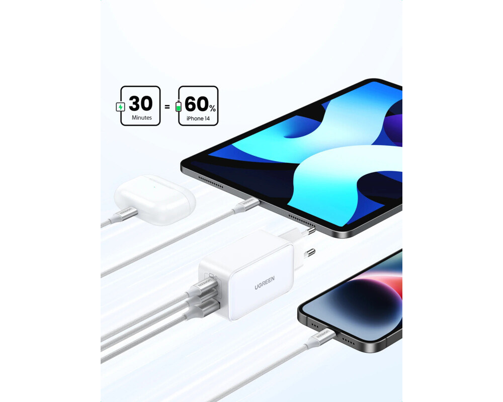 Зарядно Ugreen универсално за стена Charger Wall 65W GaN CD244 5