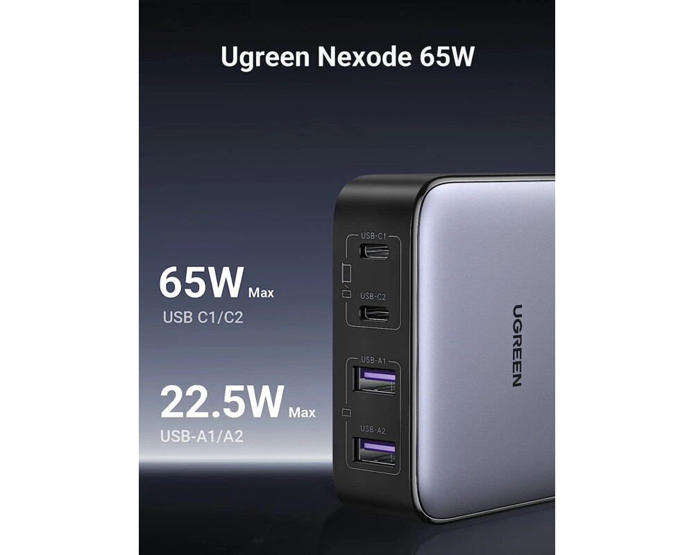 Зарядно Ugreen универсално за стена Charger Wall 65W GaN Nexode CD327 7