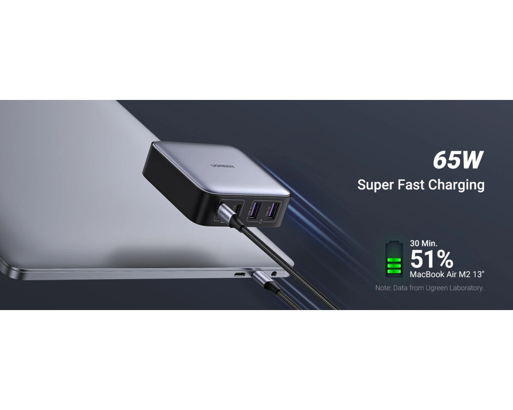 Зарядно Ugreen универсално за стена Charger Wall 65W GaN Nexode CD327 13