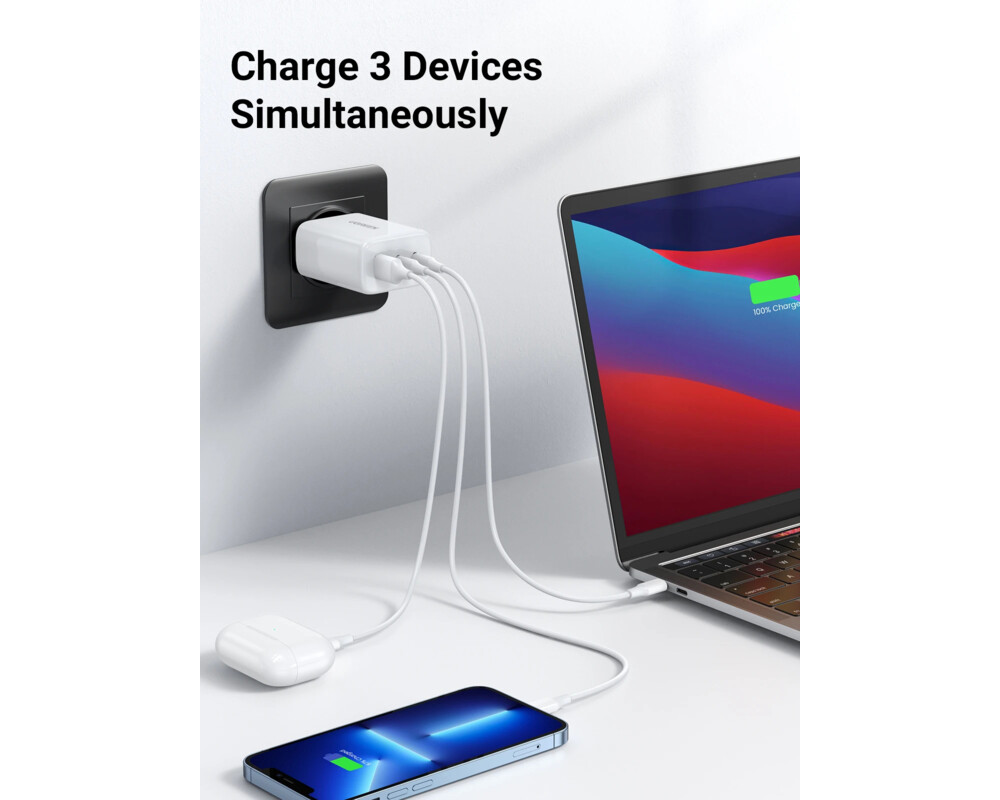 Зарядно Ugreen универсално за стена Charger Wall 65W GaN CD275 6