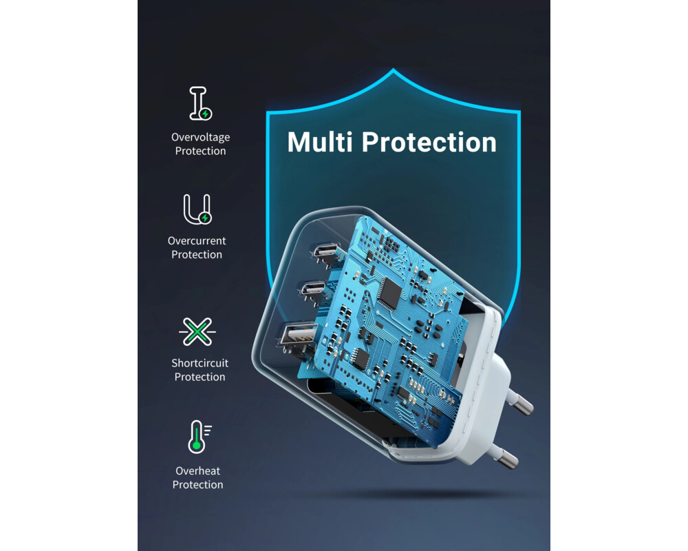 Зарядно Ugreen универсално за стена Charger Wall 65W GaN CD275 9