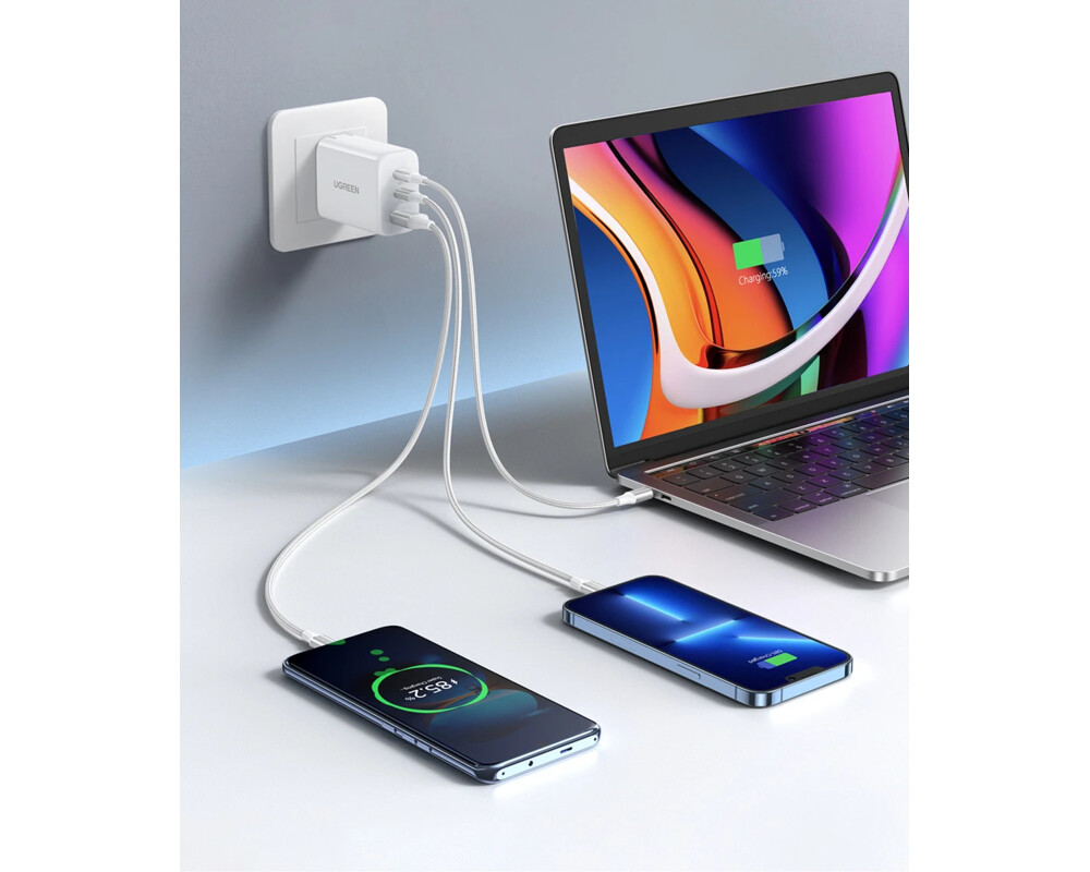Зарядно Ugreen универсално за стена Charger Wall 65W GaN CD275 3