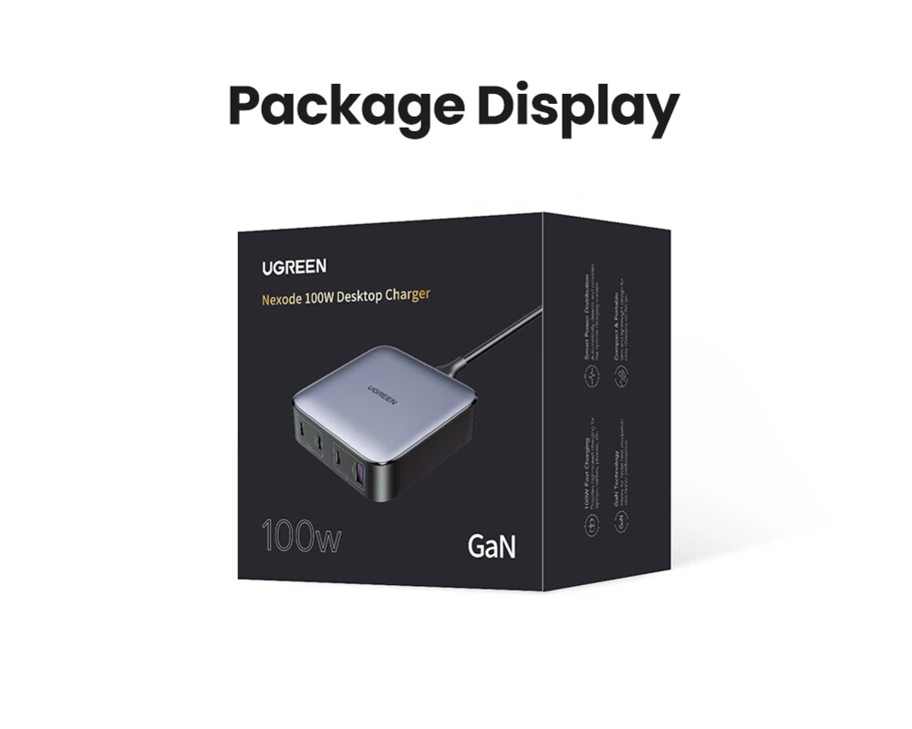 Зарядно Ugreen универсално за стена Charger Wall 100W GaN Nexode CD328 23